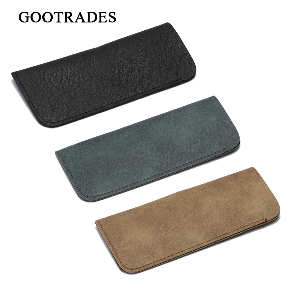 Top Trends: Soft Leather Reading Glasses Bag Case Waterproof Solid Sun Glasses Pouch Simple Eyewear Storage Bags Eyewear Accessories Shoppable Styles