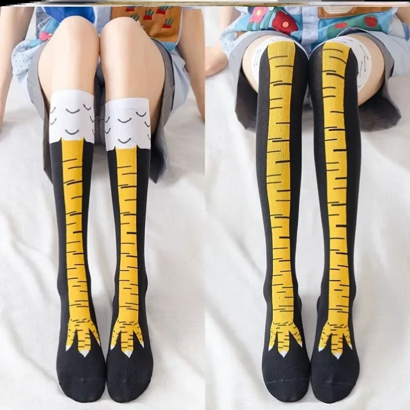 Top Trends: Chicken Paws Feet Socks Women Long Socks Funny Cartoon Cotton Chicken Leg Claw 3D Print Over Knee Socks Stockings Shoppable Styles