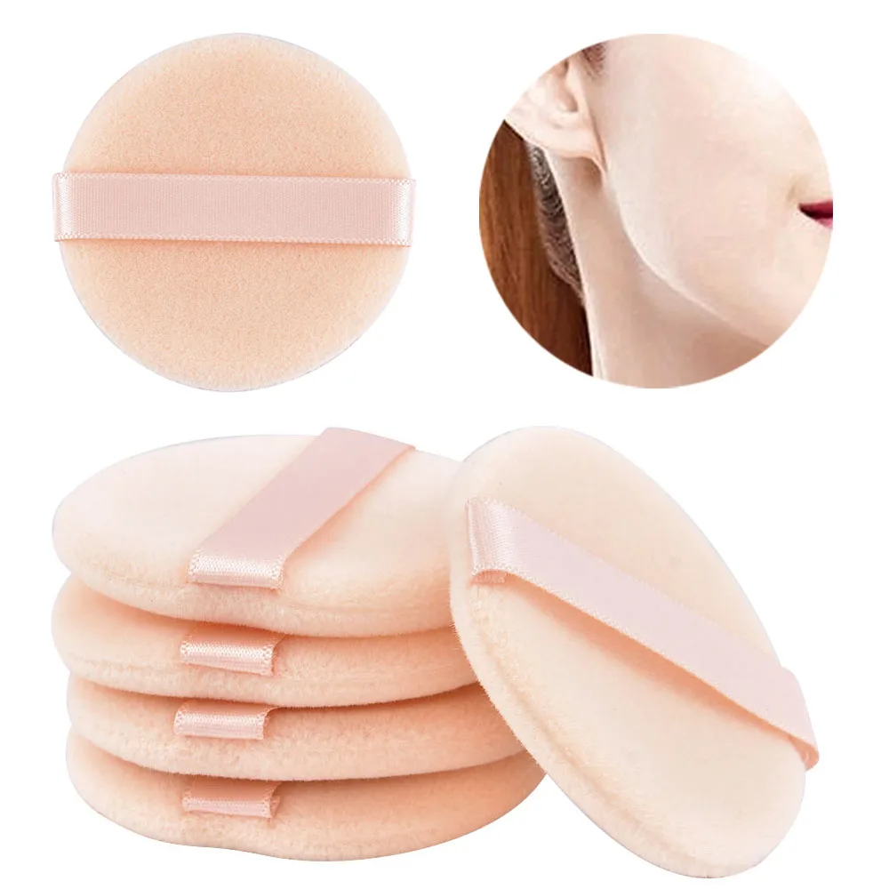 Top Trends: 5 / 10 Pcs Facial Powder Foundation Puff Professional Round Shape Portable Soft Cosmetic Puff Makeup Foundation Sponge Beauty Tool Shoppable Styles - Image 3