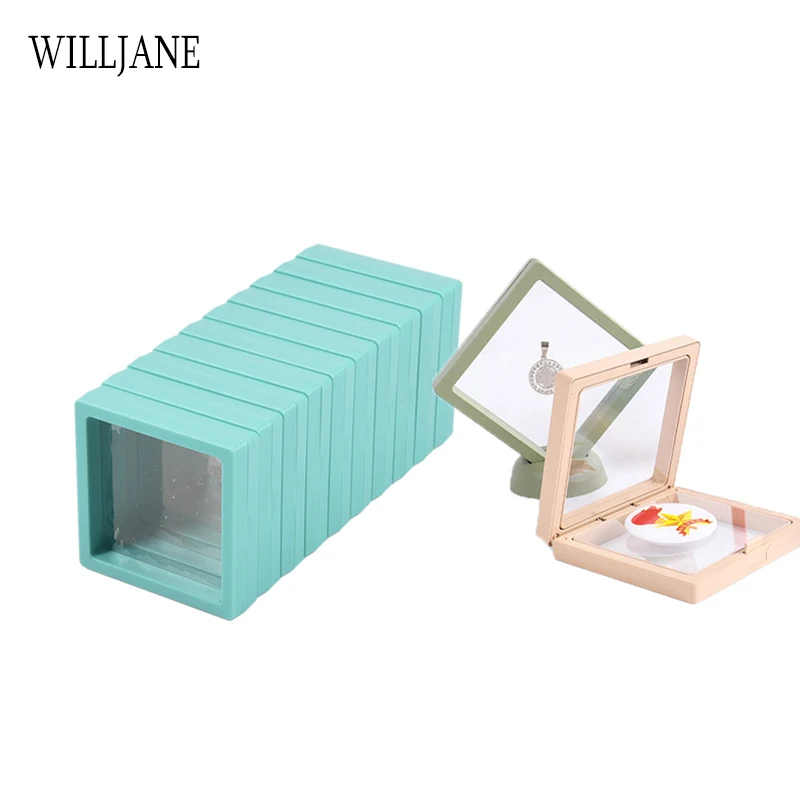 Top Trends: Wholesale 3D Floating PE Film Jewelry Ring Earring Gift Packaging Box Bracelet Display Stand Holder Case Antioxidant Storage Box Shoppable Styles