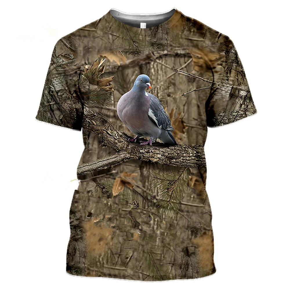 Top Trends: Men's Casual T-Shirt Outdoor Hunting Animal Pigeon 3D Printing Fashion Street Summer Quick Dry Breathable Short Sleeve T-Shirt Shoppable Styles