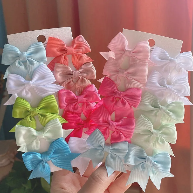 Top Trends: 10PCS / SET Grosgrain Ribbon MiNi Hair Bows With Clip For Girls Hairpins Boutique Barrettes Headwear Cute Kids Hair Accessories Shoppable Styles - Image 3