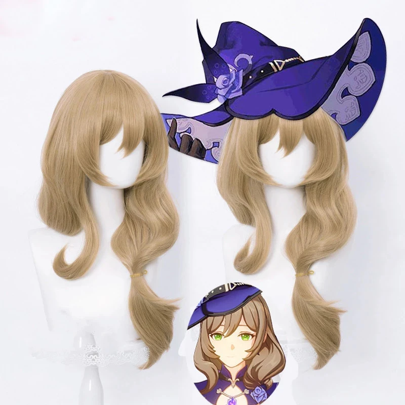 Top Trends: High Quality Genshin Impact Lisa Cosplay Wig 65cm Linen Wavy Heat Resistant Synthetic Hair Anime Game Wigs + Wig Cap Shoppable Styles