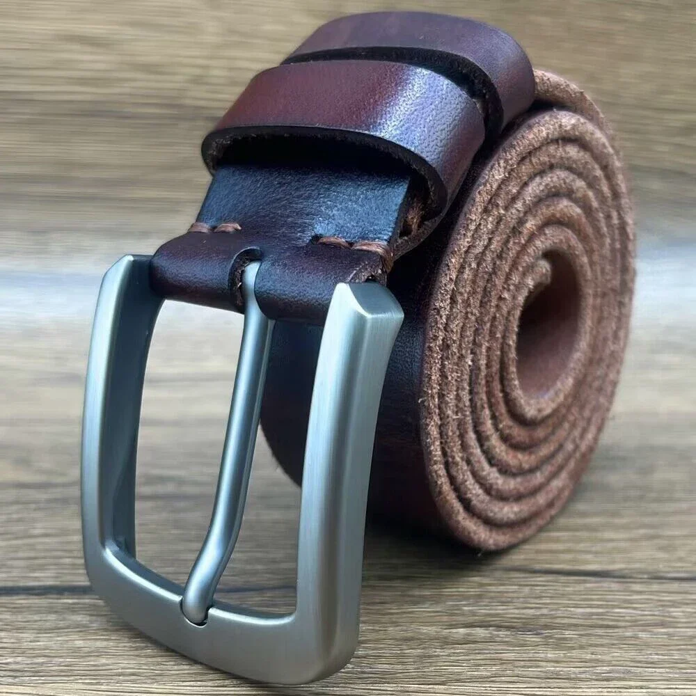 Top Trends: 3.8CM Genuine Leather Belts For Men Luxury Designer High Quality Fashion Style Vintage Brown Cowboy Male Belt Factory Wholesale Shoppable Styles