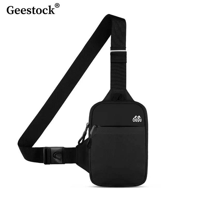 Top Trends: Geestock Chest Bag For Men Nylon Waterproof Mini Sling Messenger Bag Outdoor Sports Fitness Cell Phone Bag Women Waist Bags Shoppable Styles