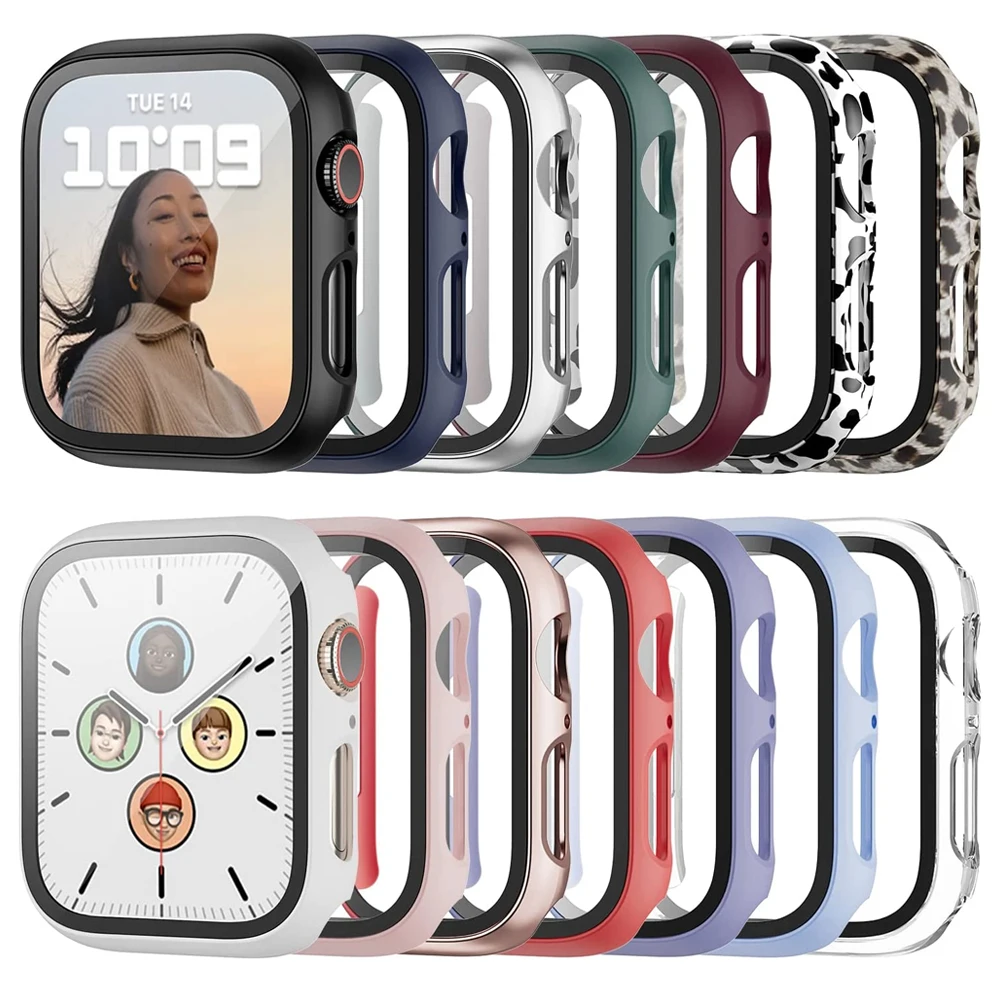 Top Trends: Glass+ Case For Apple Watch 44mm 45mm 41mm 40mm 42mm 38mm Accessories PC Screen Protector Cover Iwatch Series 3 / 4 / 5 / 6 / 7 / 8 / SE Case Shoppable Styles