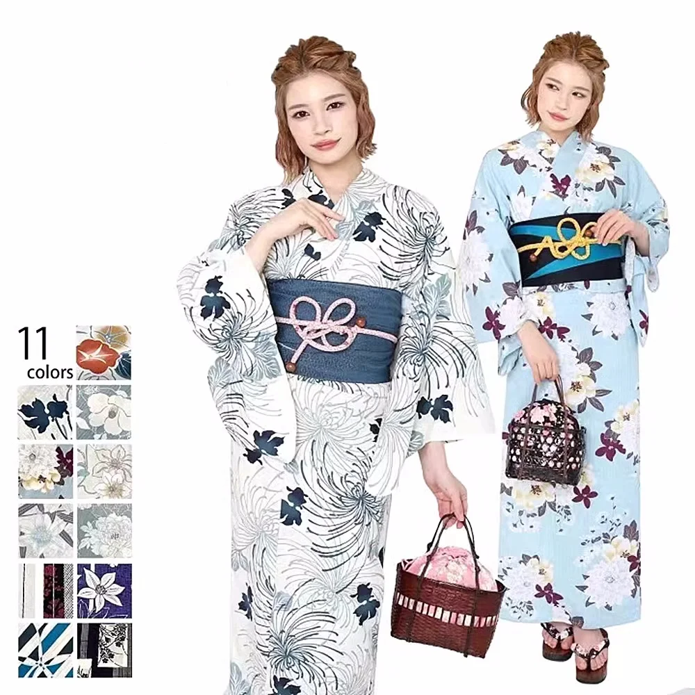 Top Trends: Japanese Kimono Women Traditional High Quality Cotton Texture Yukata Travelling Photography Dress Cosplay Wear Shoppable Styles