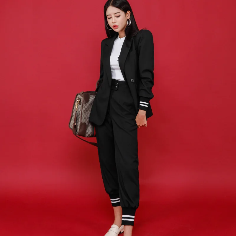 Top Trends: 2023 New Fashion Women Pant Suits Long Sleeve Belted Blazer Long Trousers Suit Office Lady Work Wear 2 Pieces Set Women's Set Shoppable Styles - Image 2