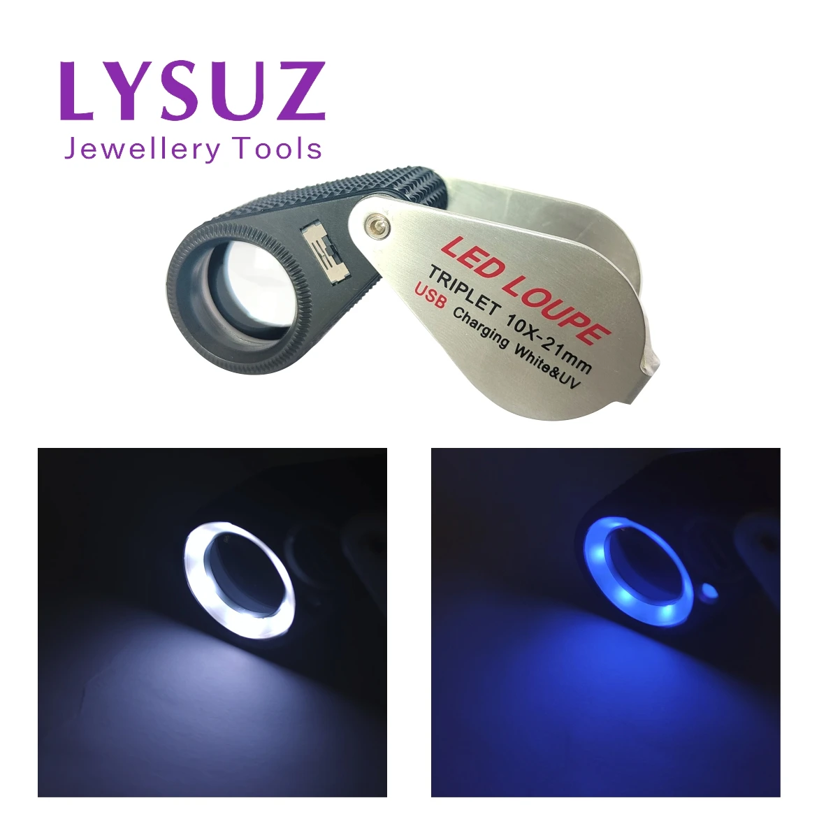 Top Trends: USB Charging LED 10X Loupe With Dual Light Withe UV Jewelry Diamond Gemstone Magnifying Glass Watch Antique Identification Tool Shoppable Styles - Image 3