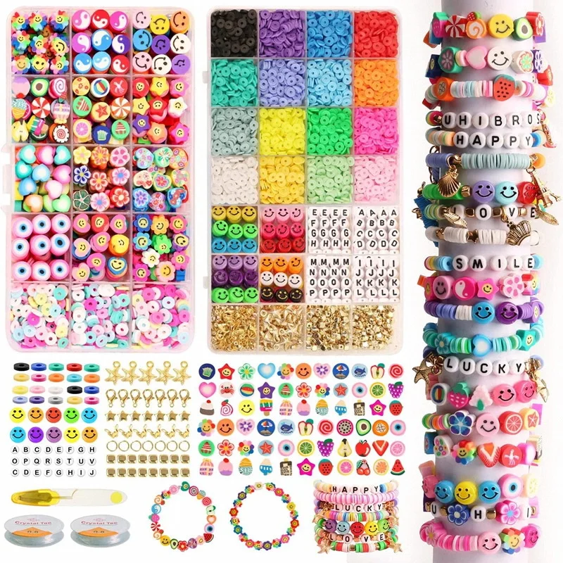 Top Trends: 6MM Polymer Clay Beads Set Fashion Clay Flat Chips For Bracelet Making Mixed Clay Beads Accessories Kit DIY Jewelry Making Set Shoppable Styles