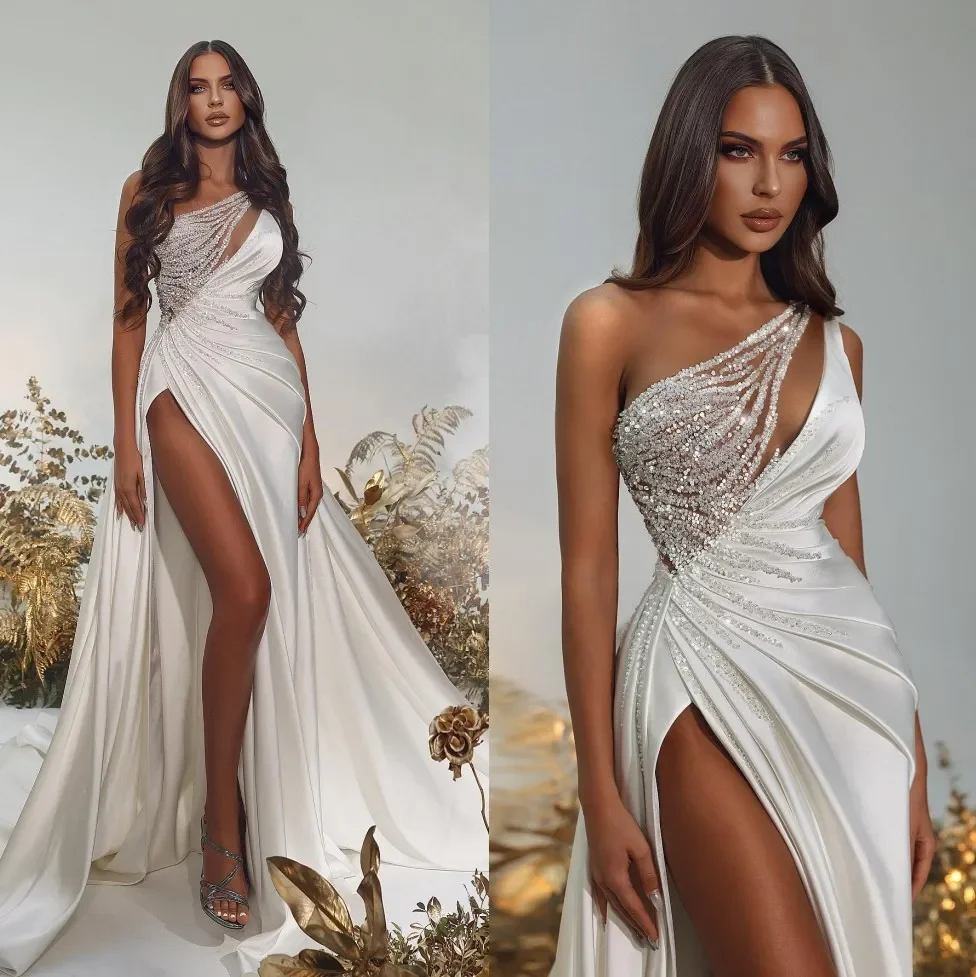 Top Trends: Stylish Mermaid Wedding Dresses Sequins Bridal Gowns Sweetheart Neckline Sexy Satin Side Split Sweep Train Vestido De Novia 2024 Shoppable Styles