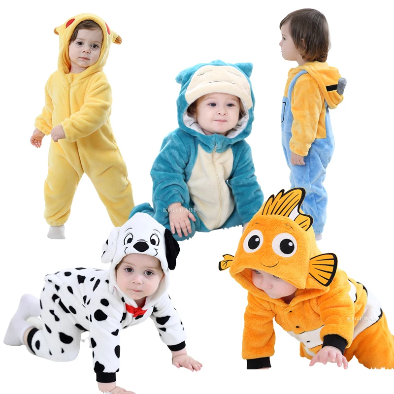 Top Trends: Pokemon Infant Baby Rompers Clothes Boys Girls Cartoon Pajamas Pikachu Snorlax Baby Onesie Romper Newborn Hooded Jumpsuit Shoppable Styles