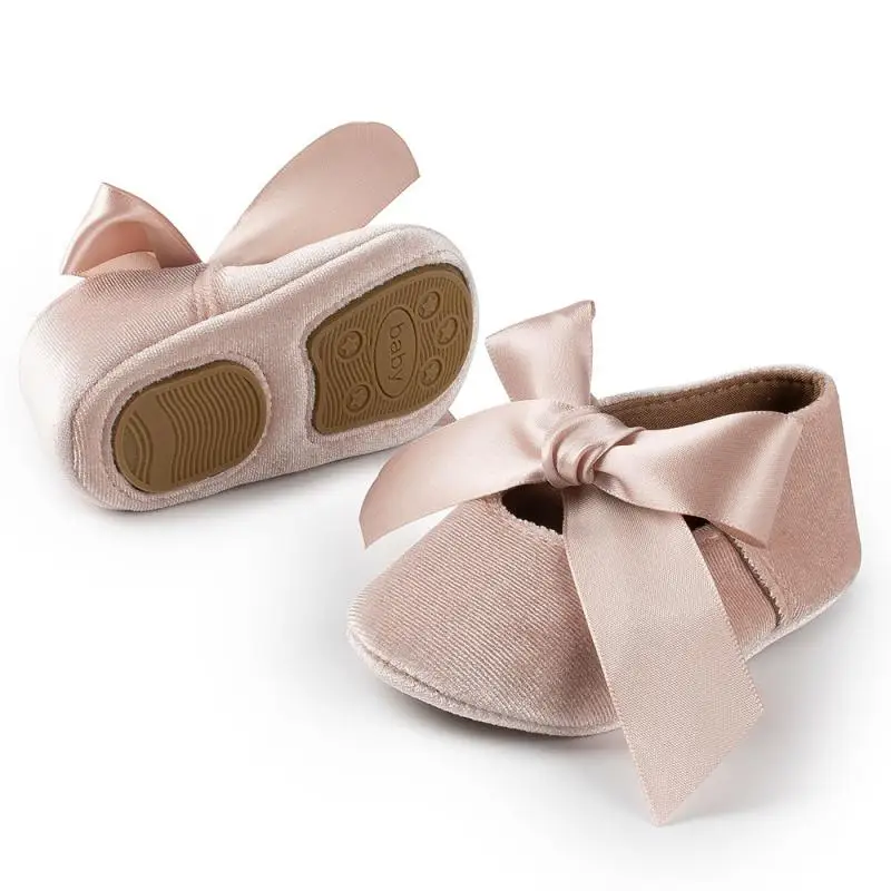 Top Trends: Baby Girl Princess Shoes Toddler Non-slip Flat Soft-sole Cotton Rubber Crib Lovely Butterfly-knot Infant First Walkers 0-18m Shoppable Styles