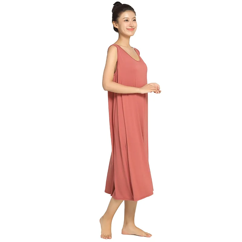 Top Trends: 3XL-6XL Large Sleep Dress For Women Summer Female Sleepwear Modal Bamboo Fiber Thin Nightdress 2023 Sleeveless Nightgown Shoppable Styles