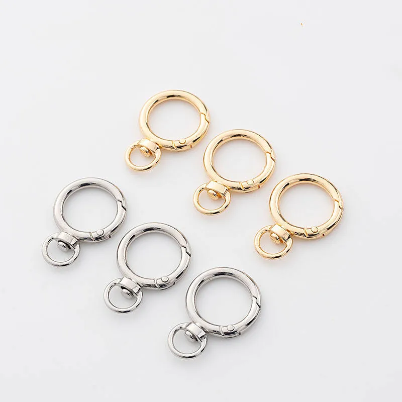 Top Trends: 10pcs Round Clasps Spring Buckles Connector Keychain Accessories Bag Pendants Clips Hook For DIY Jewelry Making Key Ring Shoppable Styles