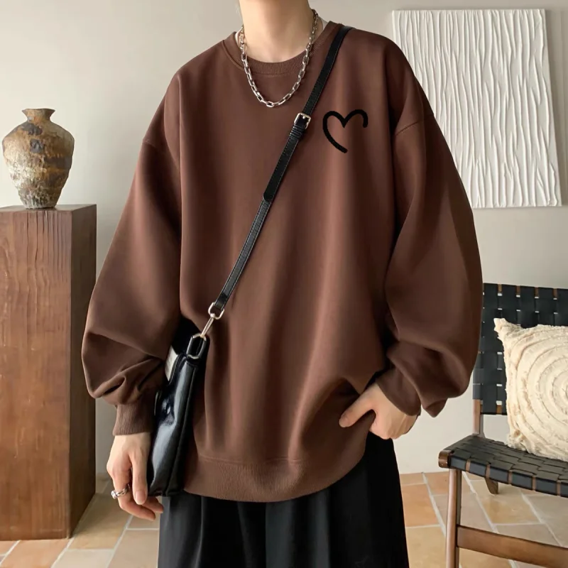 Top Trends: 2023 Spring And Autumn Fashion Trend Men&#039;s Simple Casual Loose Round Neck Long Sleeve Versatile And Handsome Oversize Sweater Shoppable Styles