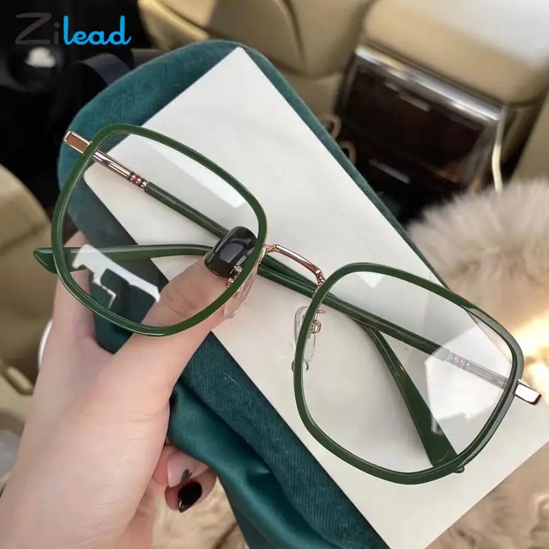 Top Trends: Zilead Myopia Glasses Anti Blue Light Large Frame Optical Myopia Glasses Fashion Leopard Transparent Nearsighted Eyewear 0~-6.0 Shoppable Styles