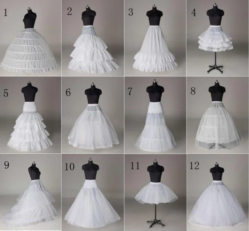 Top Trends: 12 Style White A-Line / Hoop / Hoopless / Short Crinoline Petticoat / Underskirt Wedding Shoppable Styles