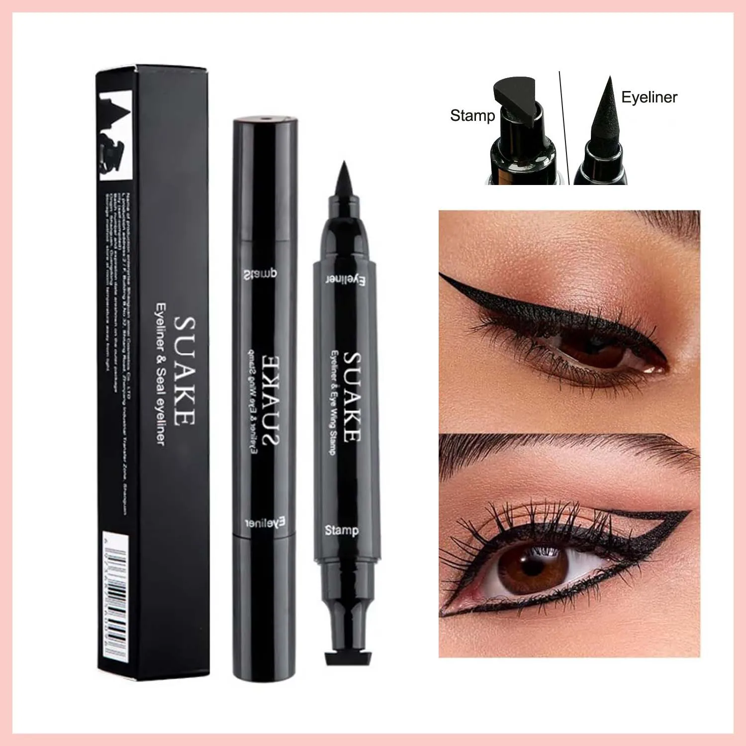 Top Trends: 2 In1 Stamp Eyeliner Korean Make Up Waterproof Eye Liner Maquillajes Para Mujer Beauty For Women Cosmetics Makeup Products Shoppable Styles