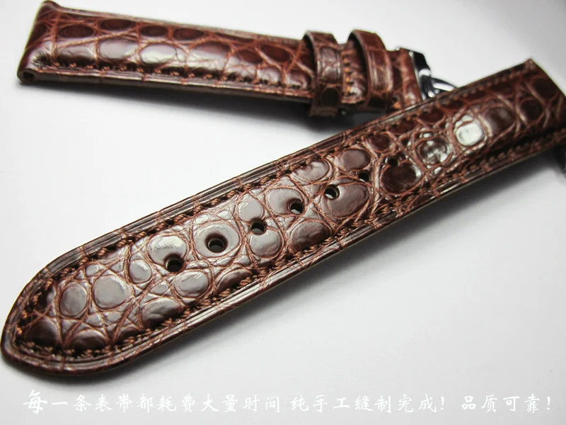 Top Trends: High-end Crocodile Alligator Leather Watch Band Strap For Luxury Watches 19 20mm 21mm 22mm Handmade Butterfly Buckle Wristband Shoppable Styles - Image 4