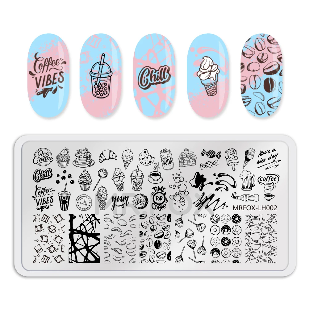 Top Trends: Ice Cream Nail Stamping Plates Rectangle Template Stencils Nail Art Stamp Image Plate Manicure Stainless Steel Nail Print Tools Shoppable Styles