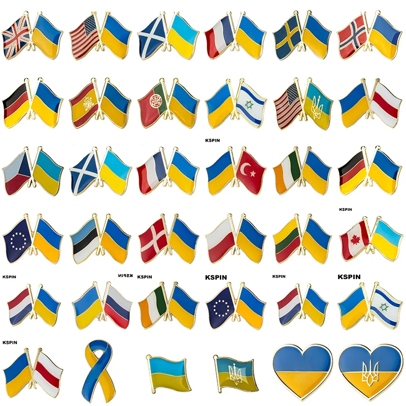 Top Trends: Ukraine Metal Flag Lapel Pin Badges For Clothes In Patches Rozety Papierowe Icon Backpack KS-0186 Shoppable Styles