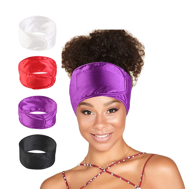 Top Trends: New Women Soft Silky Satin Headband Adjustable Sports Hairband Yoga Spa Bath Shower Wash Face Make Up Cosmetic Wide Head Band Shoppable Styles