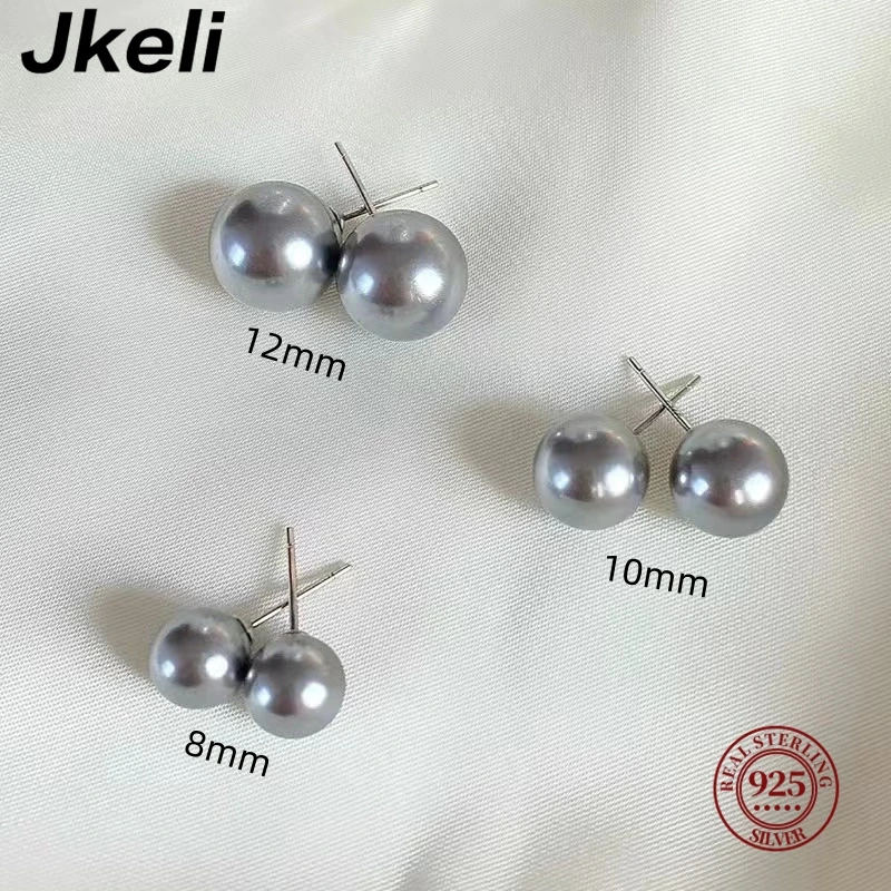 Top Trends: Jkeli Wholesale Natural White 8-12mm Freshwater Pearl And 925 Sterling Silver Stud Earrings For Women One Pair Shoppable Styles - Image 6