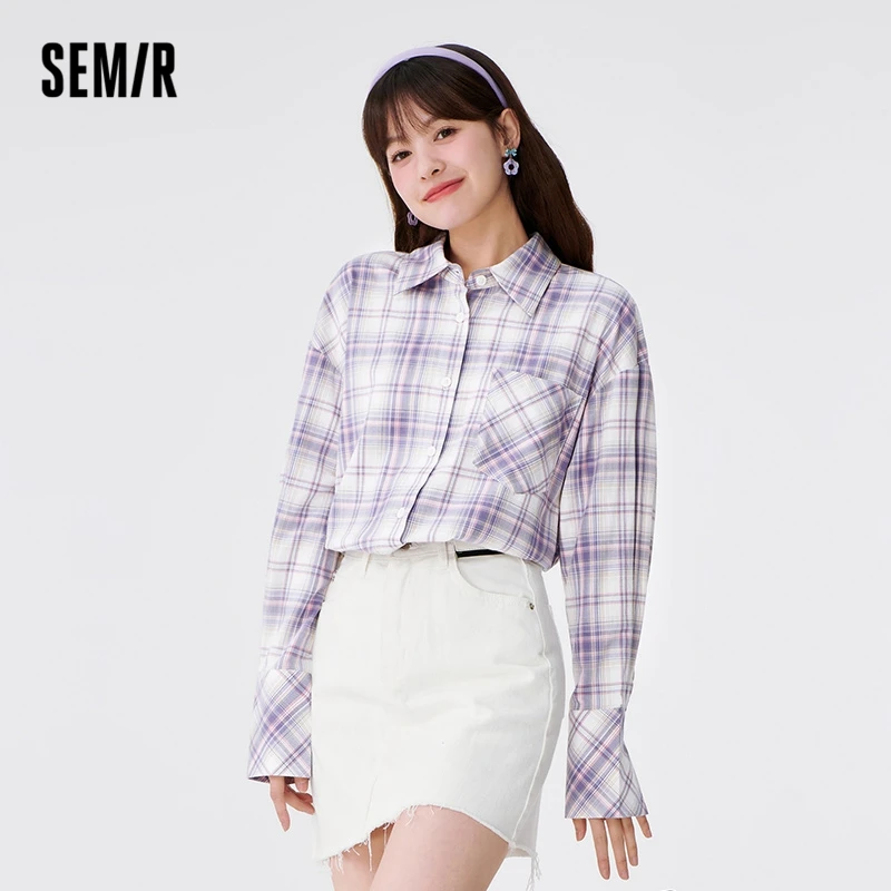 Top Trends: Semir Women Shirt Long-Sleeved Shirt Mid-Length Loose Clothes Casual Trend Autumn Retro Plaid Shirt Shirt For Women Shoppable Styles - Image 2