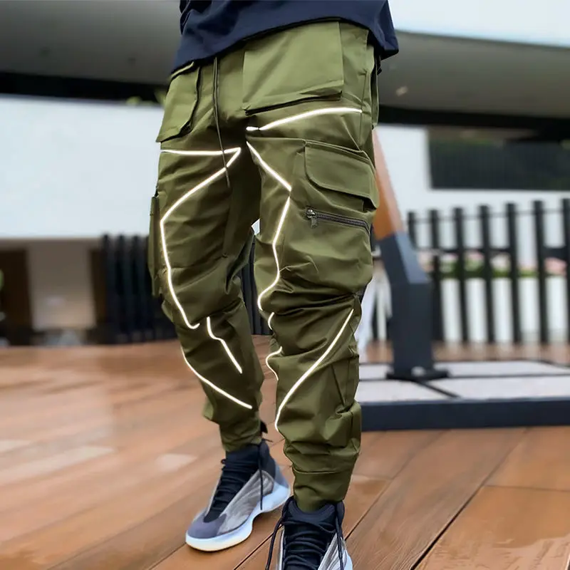 Top Trends: Spring Summer New Solid Color Fashion Elastic Waist Trousers Man High Street Casual Loose Pockets Zipper Breathable Vintage Pant Shoppable Styles