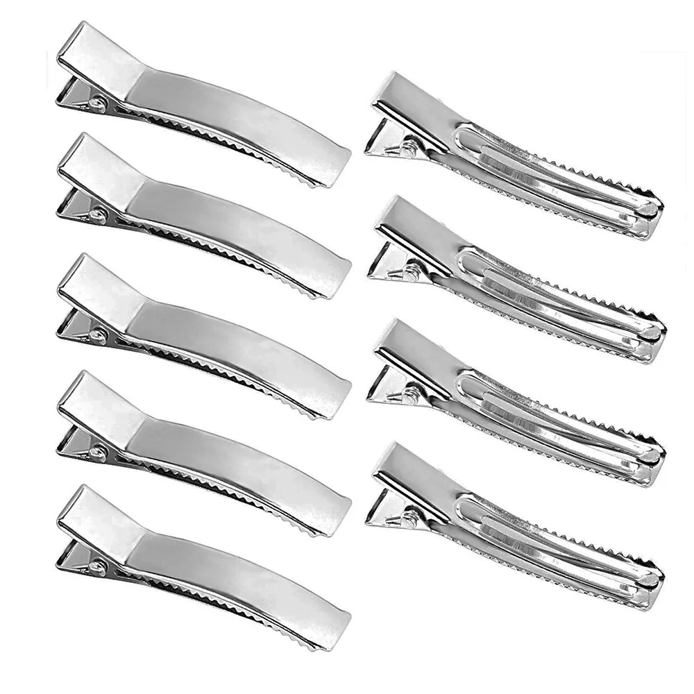 Top Trends: 10pcs Alligator Hair Clips Metal Single Prong Curl Hairpins Base Diy Bow Hair Clips Accessories For Salon Hair Styling Tools Shoppable Styles