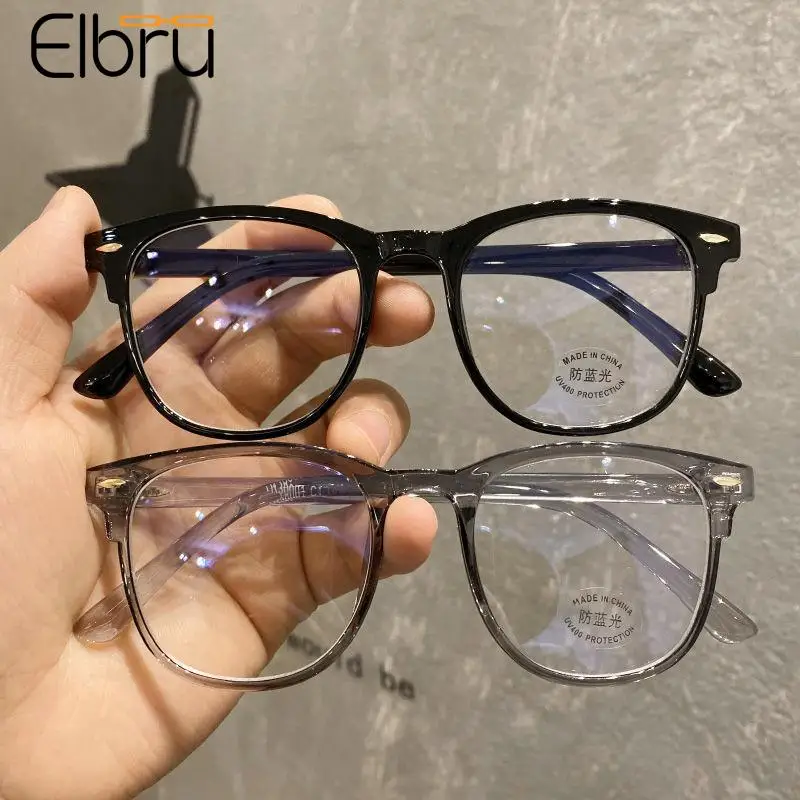 Top Trends: Elbru Anti Blue Light Blocking Myopia Glasses Women Men Computer Clear Round Nearsighted Eyeglasses Minus Diopters 0-600 Unisex Shoppable Styles