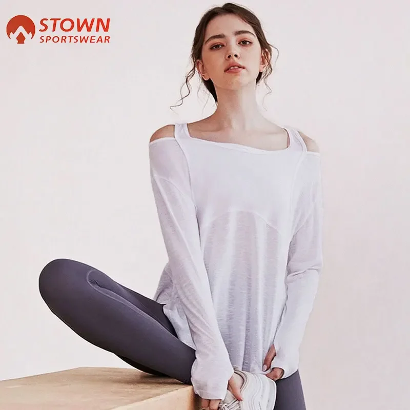 Top Trends: Long Sleeve Yoga Shirts For Women Loose Sports Tee Crop Top Sports Top Women Sportswear Gym Fitness Wear Clothing Workout Female Shoppable Styles