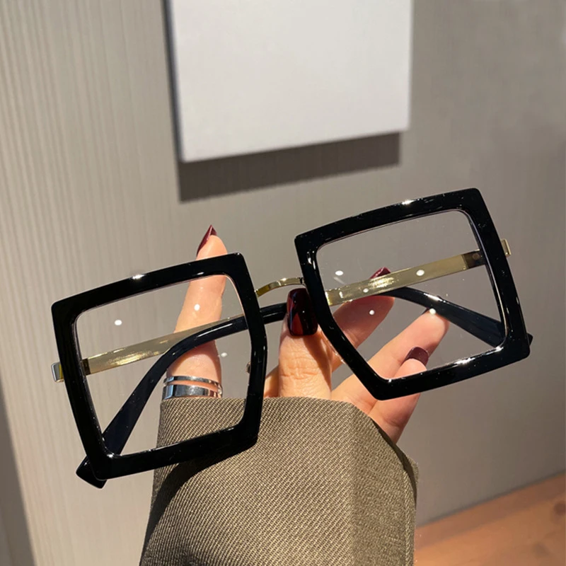 Top Trends: Oversized Eyeglass Frames For Women Trendy Classic Square Transparent Computer Optical Lenses Glasses Clear Lens Eyewear Shoppable Styles