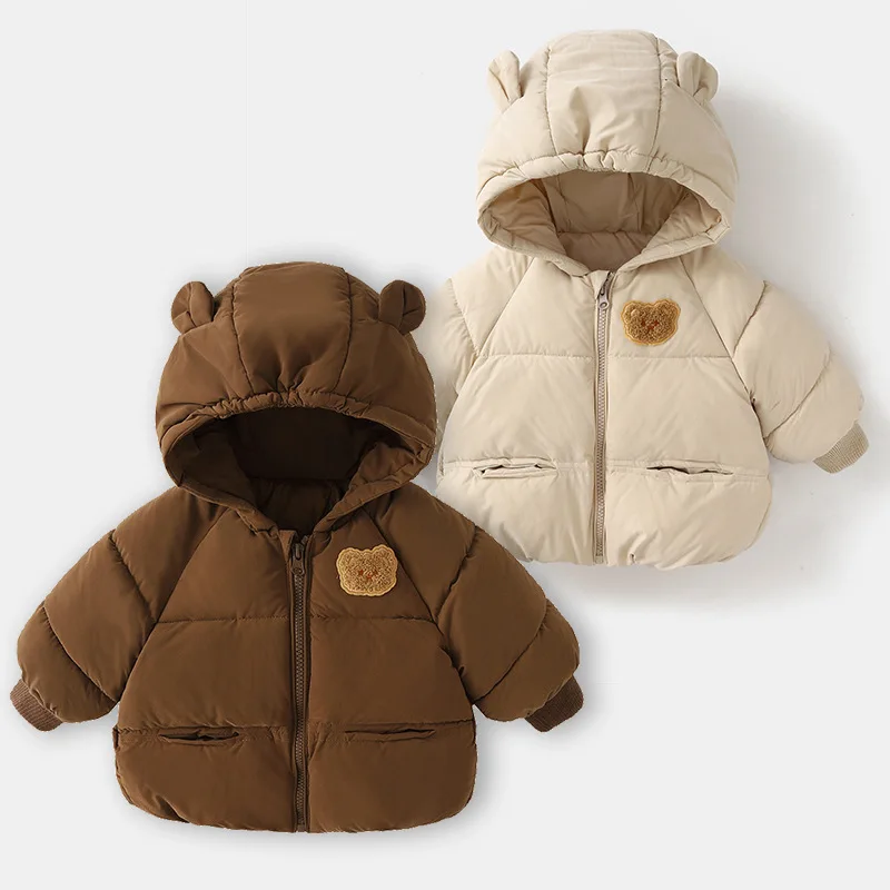 Top Trends: Cute Bear Kids Winter Jacket 2023 Kids Snow Wear Thicken Warm Girls Boys' Cotton Jackets Chidlren Winter Clothes Outdoor Coat Shoppable Styles