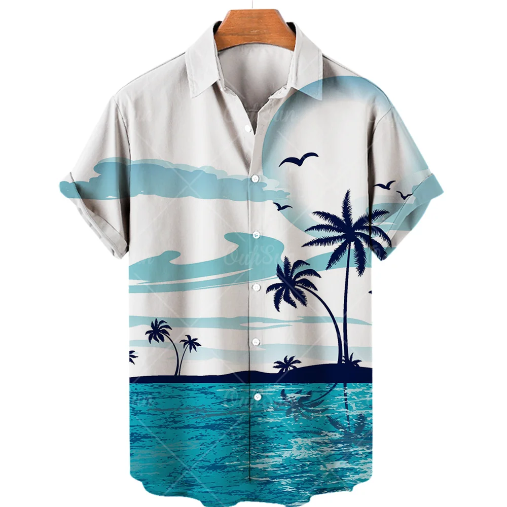 Top Trends: Summer Men&#039;s Hawaiian Shirt Coconut Tree 3d Printed Short Sleeve Tee Shirt Men Clothing Casual Beach Shirts For Men Oversize Hot Shoppable Styles