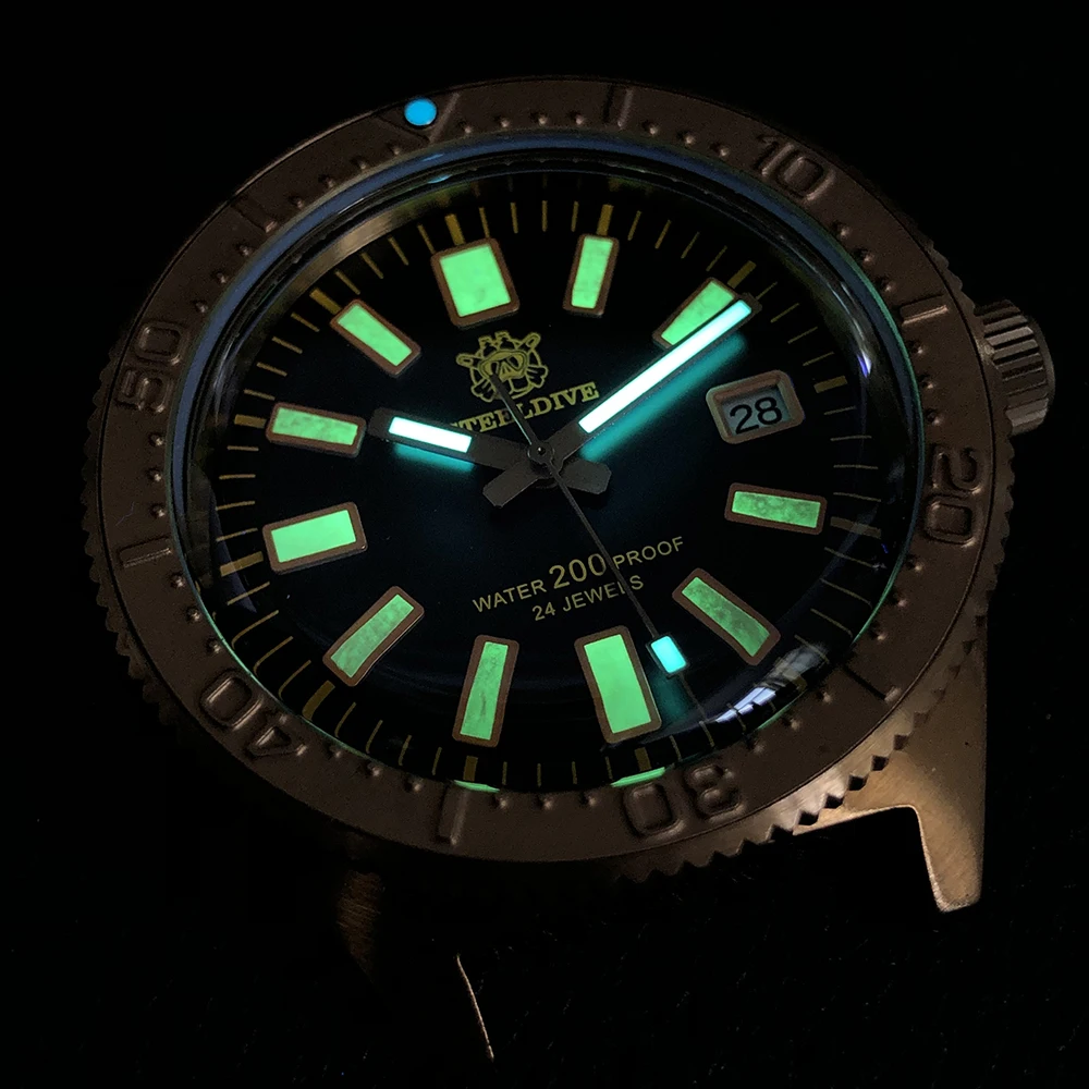 Top Trends: STEELDIVE SD1962S C3 Green Luminous Sapphire Glass NH35 Automtic Movement Black Dial Mens Dive Watch Shoppable Styles - Image 2