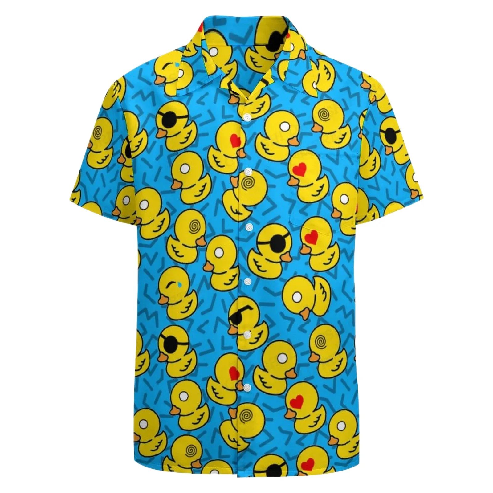 Top Trends: Men's Duck Hawaiian Shirts Mushroom 3d Printed Fashion Short Sleeve Oversized Blouse Vocation Beach Harajuku Social Clothing Shoppable Styles