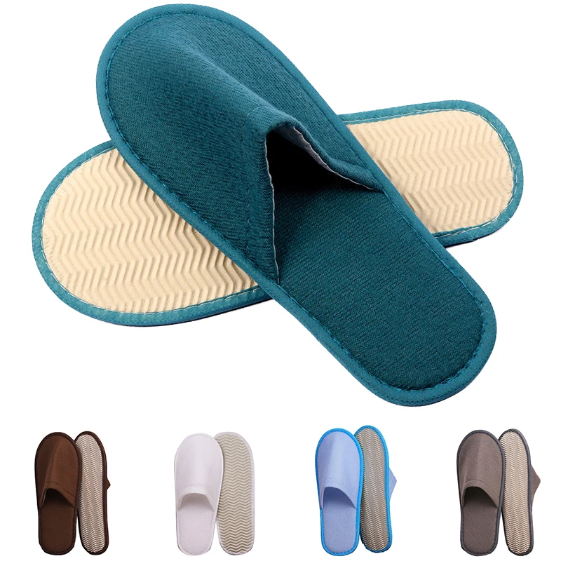 Top Trends: Soild Color Disposable Slippers Portable Men Women Hotel Travel Slipper Home Guest Indoor Slippers Closed Toe Shoes Non-Slip Shoppable Styles