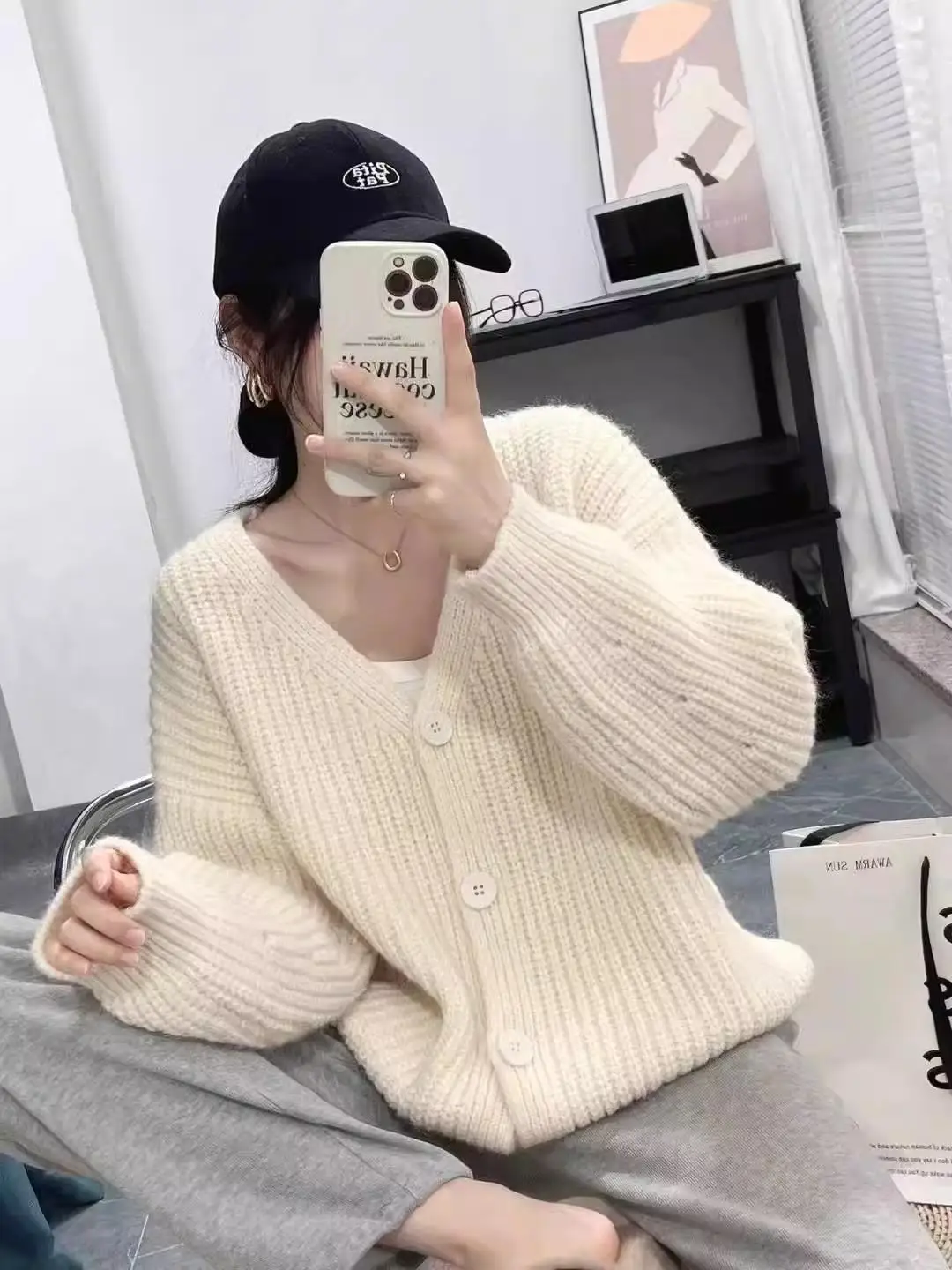 Top Trends: Autumn Knit Sweater Women Harajuku Loose Warm Cardigan Ladies Fashion College Casual Long Sleeve Winter Coat Tops 2023 Shoppable Styles - Image 6