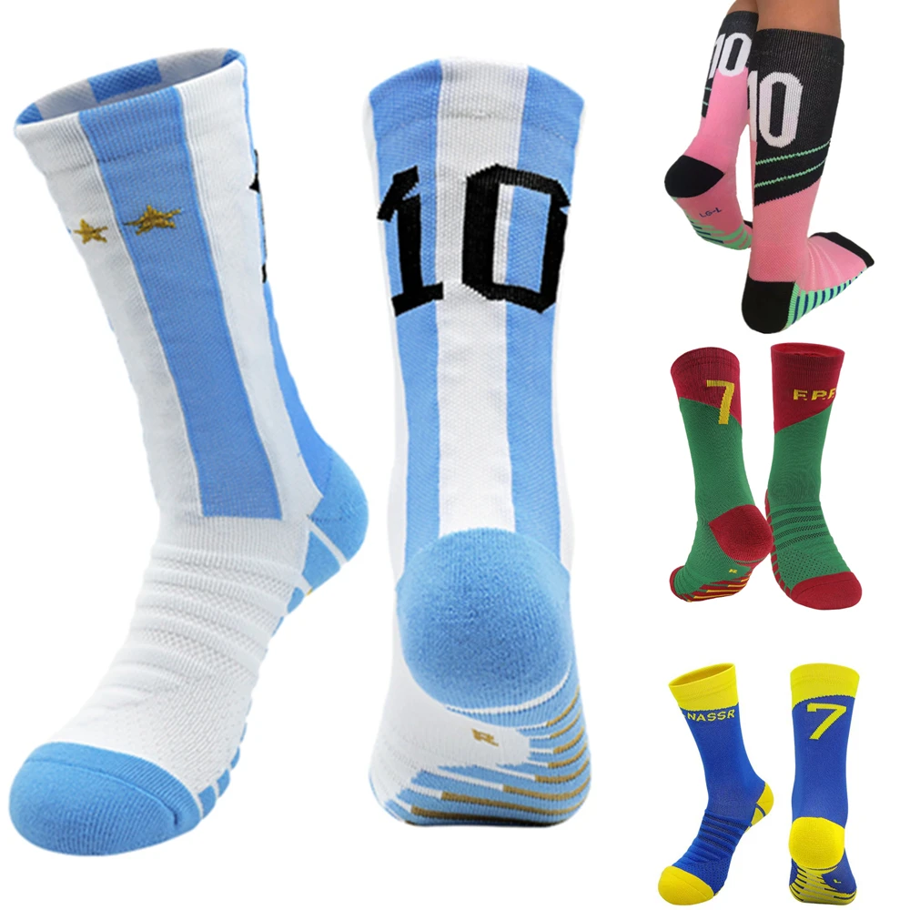 Top Trends: Children M10 Blue Yellow C7 Kids Futbol Socks For Boys Soccer Sport Cycling Adult Mid-tube Towel Bottom Anti-Slip Children Gift Shoppable Styles