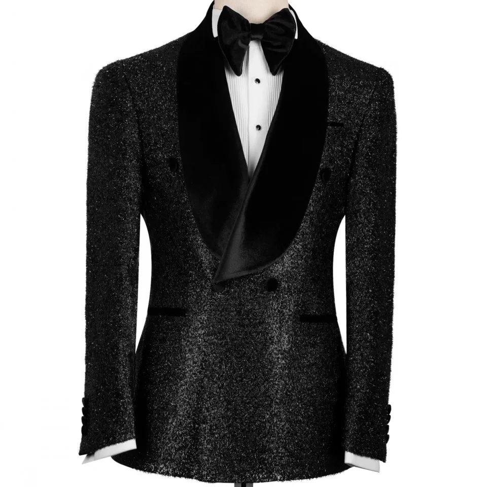 Top Trends: Men&#039;s Suits Tailored 2 Pieces Blazer Pants One Button Wide Velvet Lapel Sequins Formal Work Wear Plus Size Tuxedo Custom Made Shoppable Styles