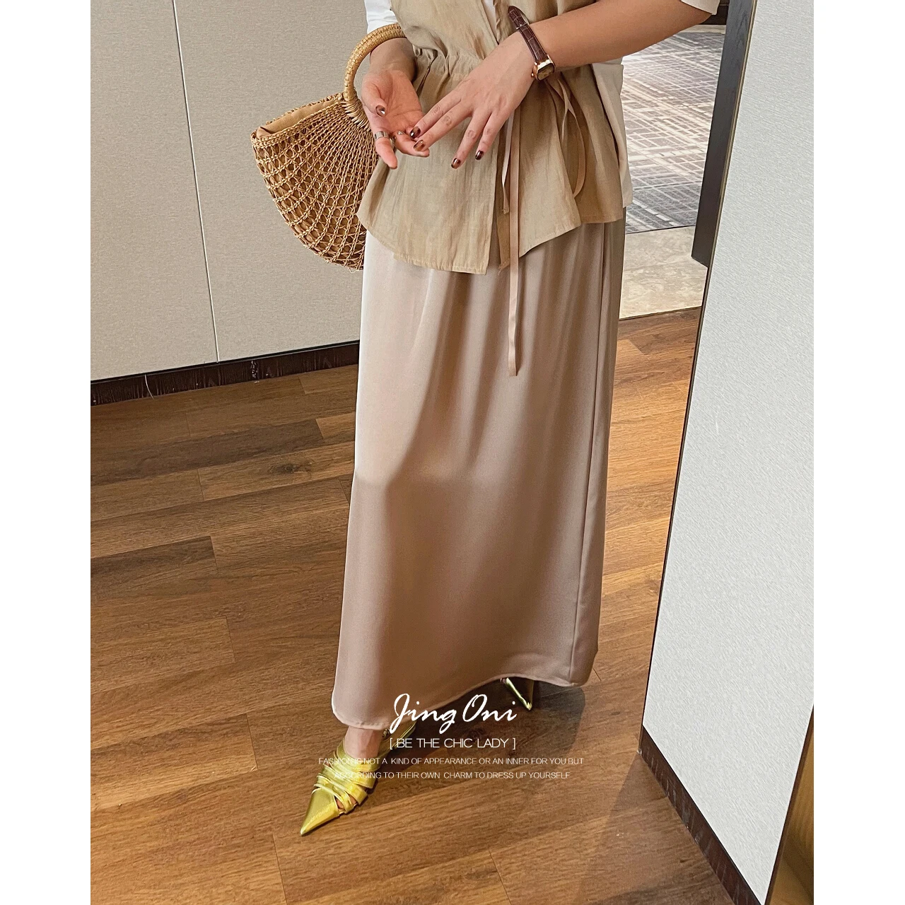 Top Trends: Long Skirt Fashion Woman 2023 Y2K Clothing Summer Vintage Korean Style Elegant Maxi Tulle High Waist Satin Luxury New Shoppable Styles - Image 4