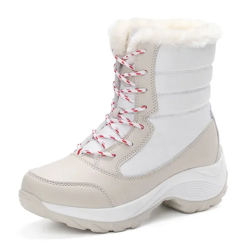 Top Trends: Women Boots Snow Punk Shoes Woman Lace-Up Women Shoes Keep Warm Platform Ankle Boots Fashion Chunky Winter Footwear Botas Mujer Shoppable Styles