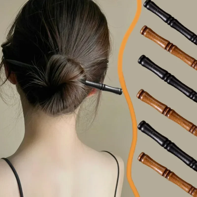 Top Trends: Bamboo Shaped Wooden Hairpins Women Girls Retro Simple Elegant Hairpins Shopping Weddings Daily Hair Clips Fashion Party Gifts Shoppable Styles