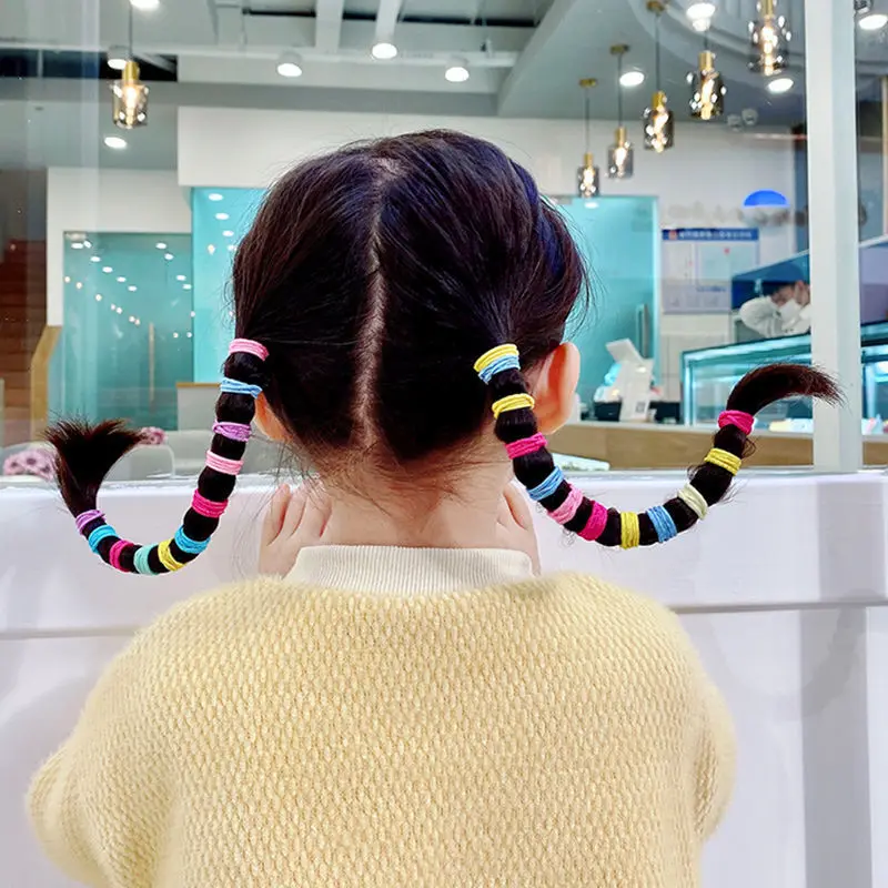 Top Trends: 200 / 500pcs / Bag Girls Cute Colorful Basic Elastic Hair Bands Ponytail Holder Children Scrunchie Rubber Band Kids Hair Accessories Shoppable Styles - Image 2