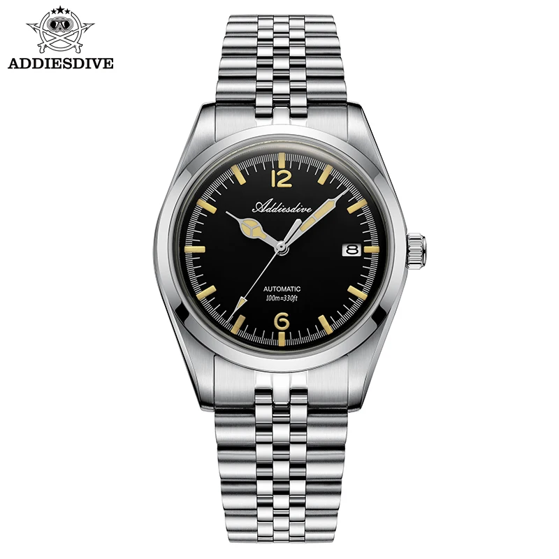 Top Trends: ADDIESDIVE Men&#039;s Leisure Watches Luminous 100m Waterproof 316L Stainless Steel Automatic Mechanical Watch Relogios Masculino Shoppable Styles