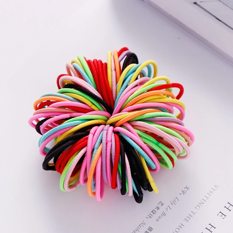 Top Trends: 200 / 500pcs / Bag Girls Cute Colorful Basic Elastic Hair Bands Ponytail Holder Children Scrunchie Rubber Band Kids Hair Accessories Shoppable Styles - Image 5