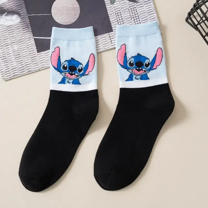 Top Trends: Disney Fashion Breathable Cotton Socks Cartoon Figure Stitch Print Midtube Socks Fashion Warm Men's And Women's Christmas Socks Shoppable Styles - Image 6