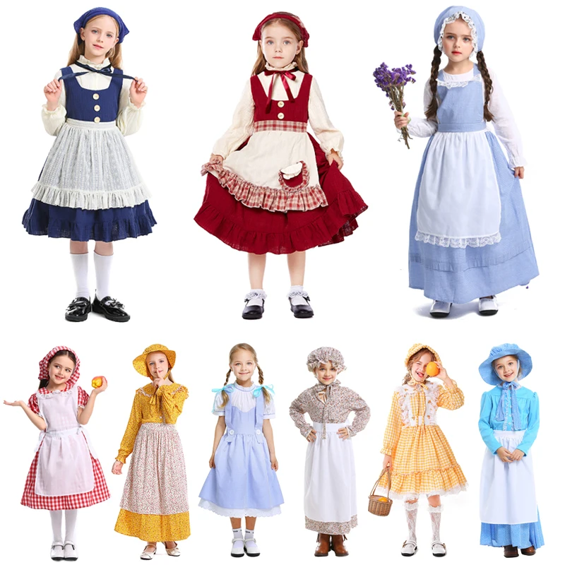 Top Trends: Kids Maid Dress Cosplay Kid Girl Fancy Pastoral Dress Grandmother Costume Colonial Stage Performance Halloween Carnival Costumes Shoppable Styles